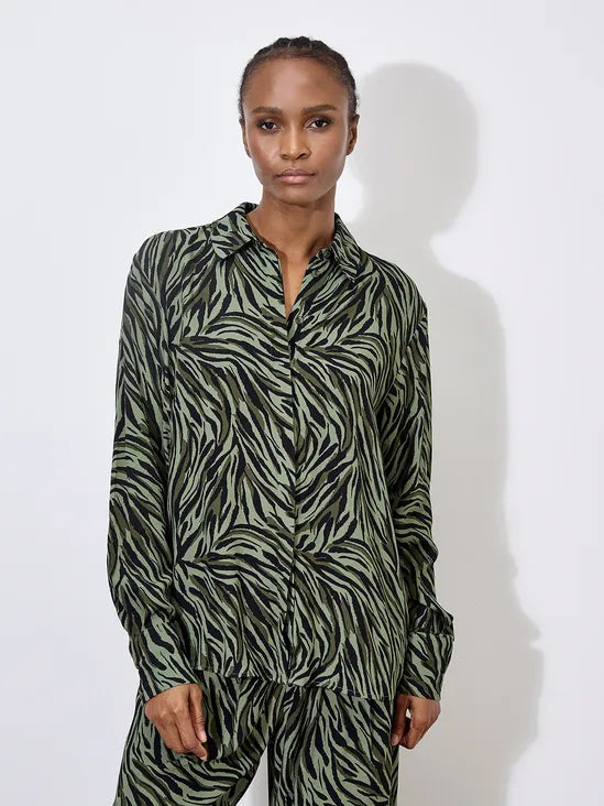 Zebra Print High-Low Shirt
