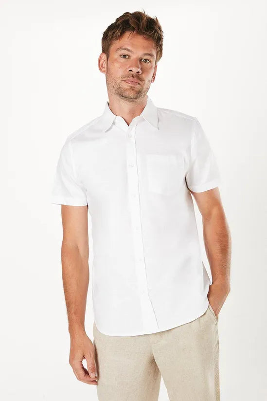White Short Sleeve Oxford Shirt