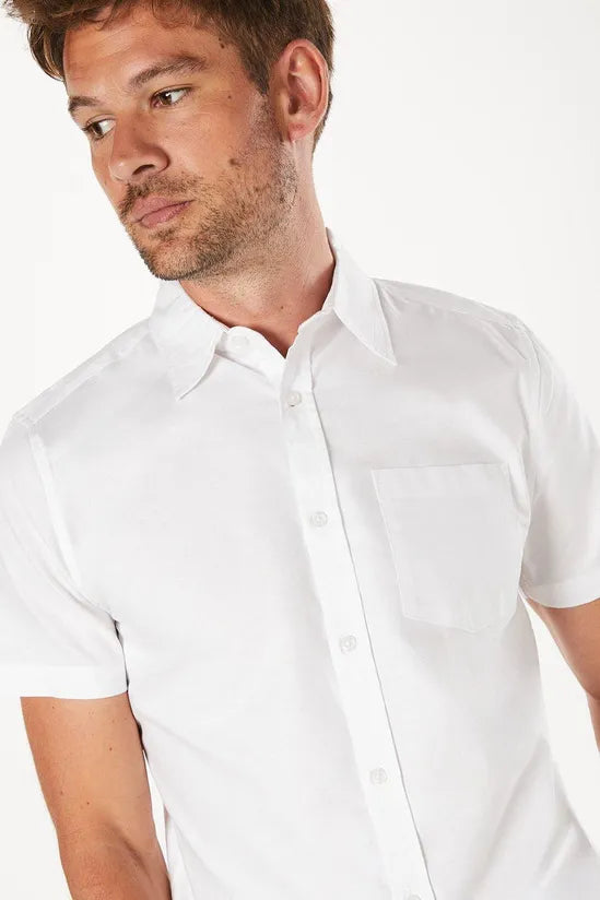 White Short Sleeve Oxford Shirt